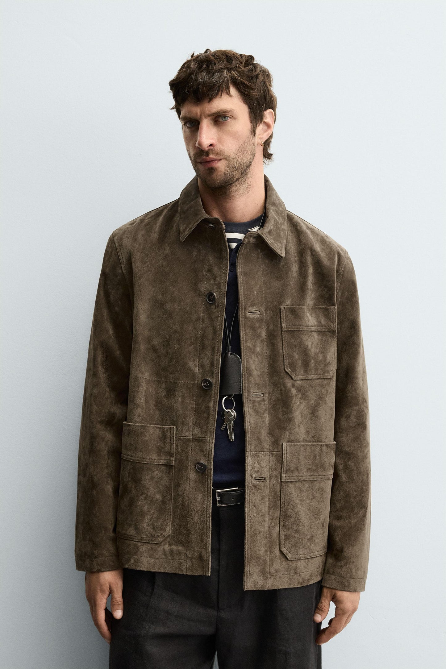 SUEDE LEATHER OVERSHIRT