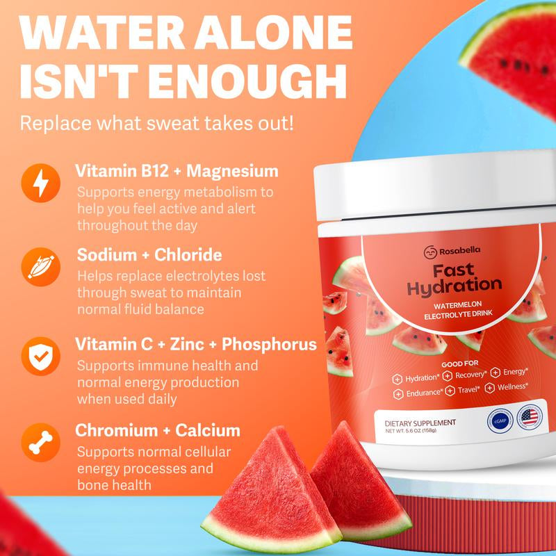 Electrolytes For Fast Hydration, Fast Recovery, Electrolyte Imbalance - Watermelon, Lemon Lime, Orange