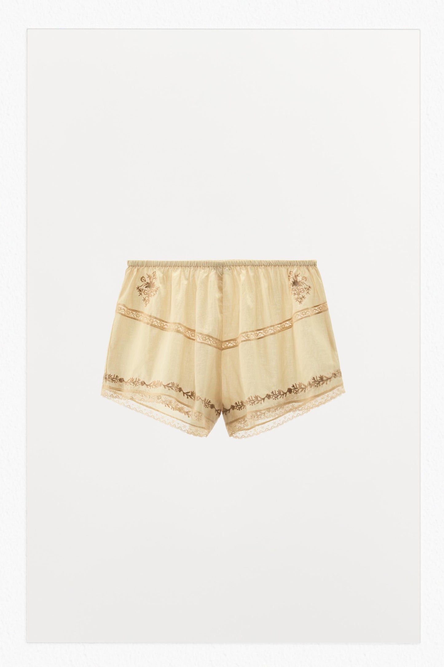 LIMITED EDITION FLORAL EMBROIDERY AND LACE SHORTS