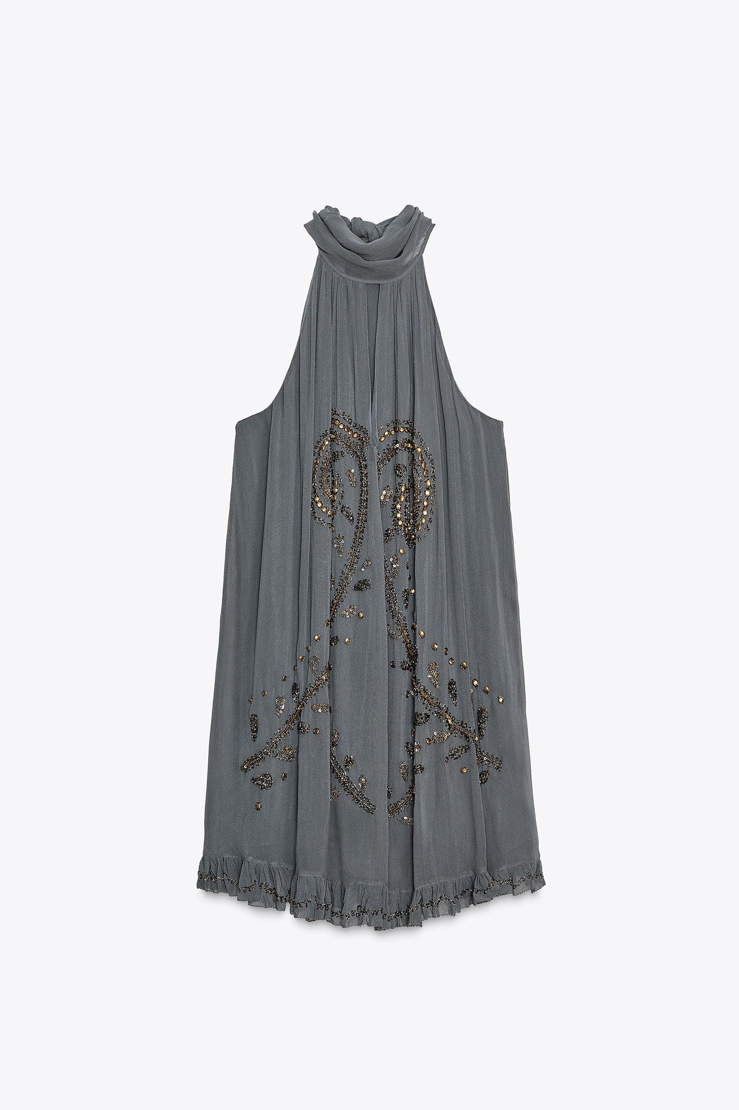 EMBROIDERED HALTER DRESS ZW COLLECTION