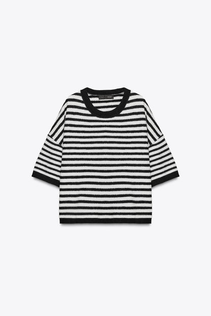 100% WOOL STRIPED SWEATER