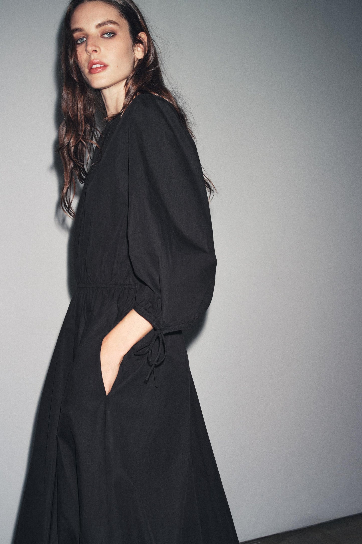 ZW COLLECTION RUCHED POPLIN DRESS