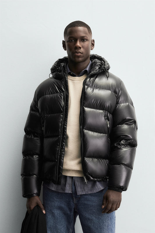 100% FEATHER WATER REPELLENT PUFFER JACKET