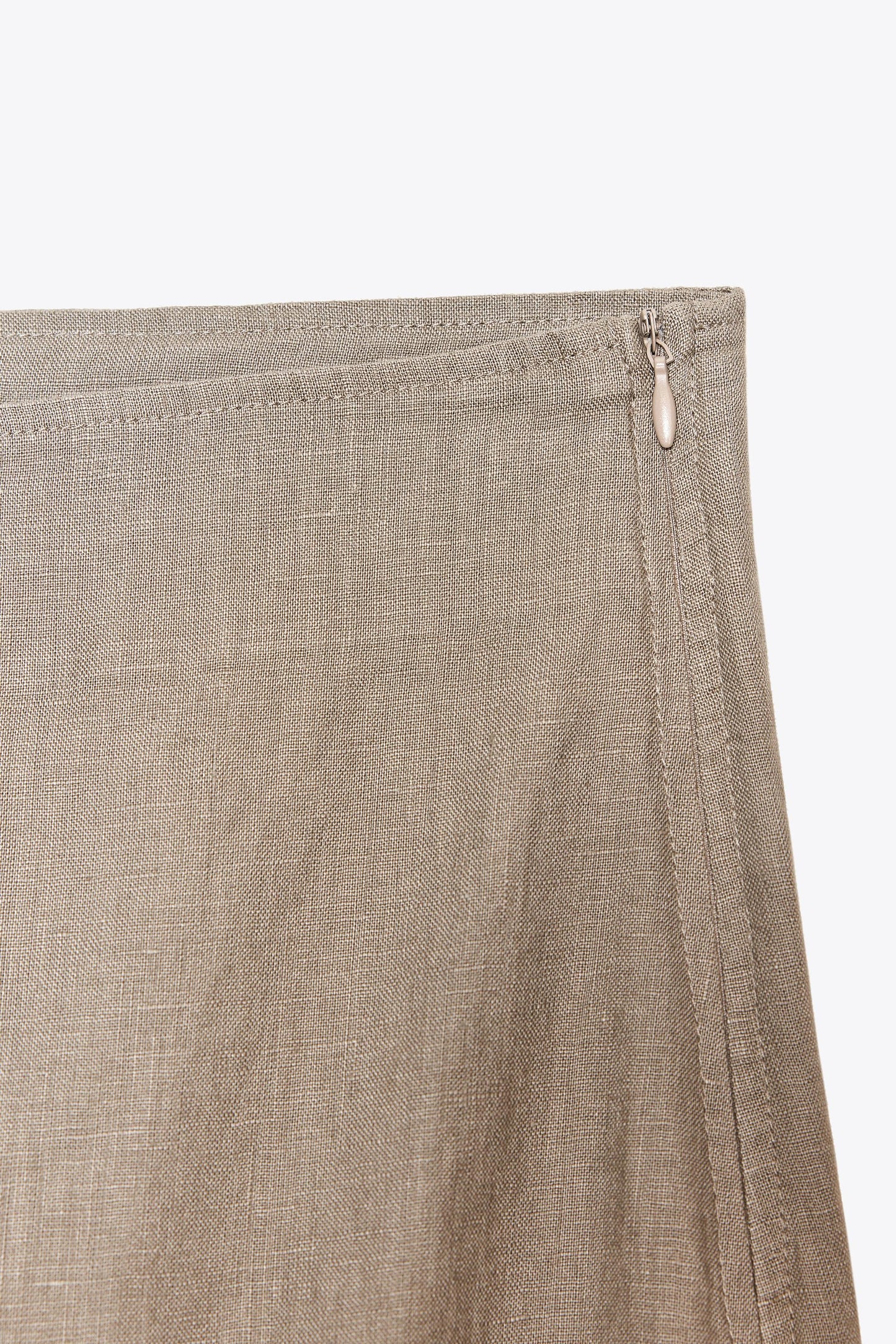 100% LINEN MIDI SKIRT ZW COLLECTION