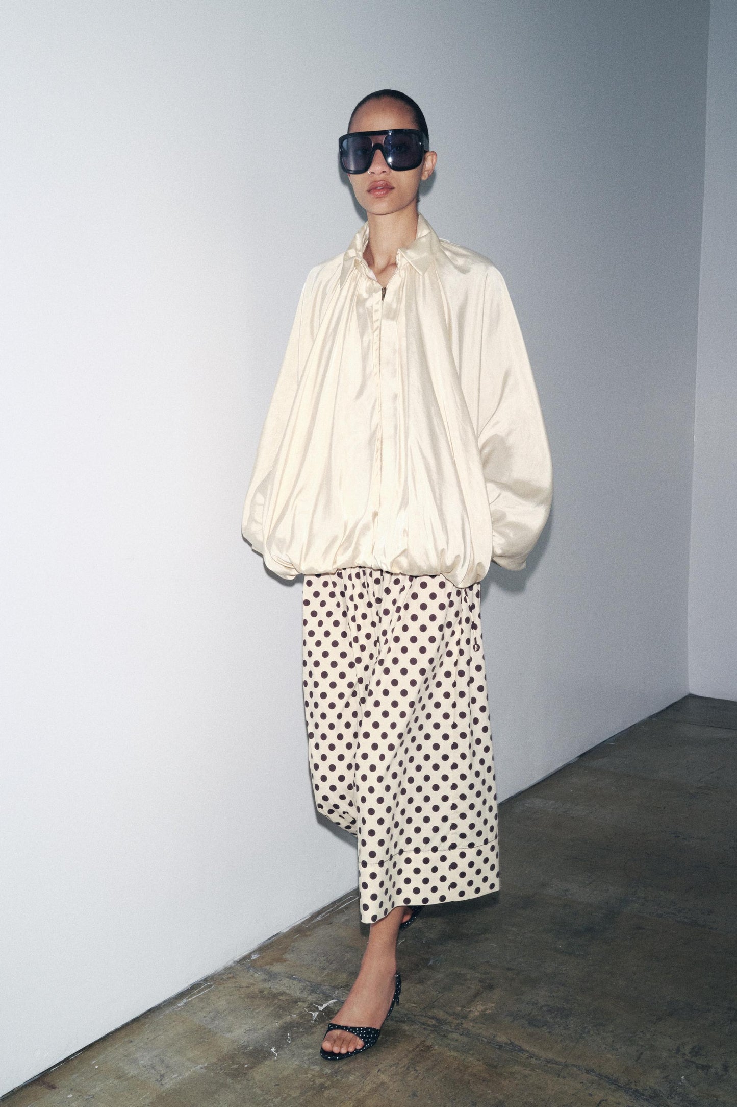 ZW COLLECTION POLKA DOT MIDI SKIRT