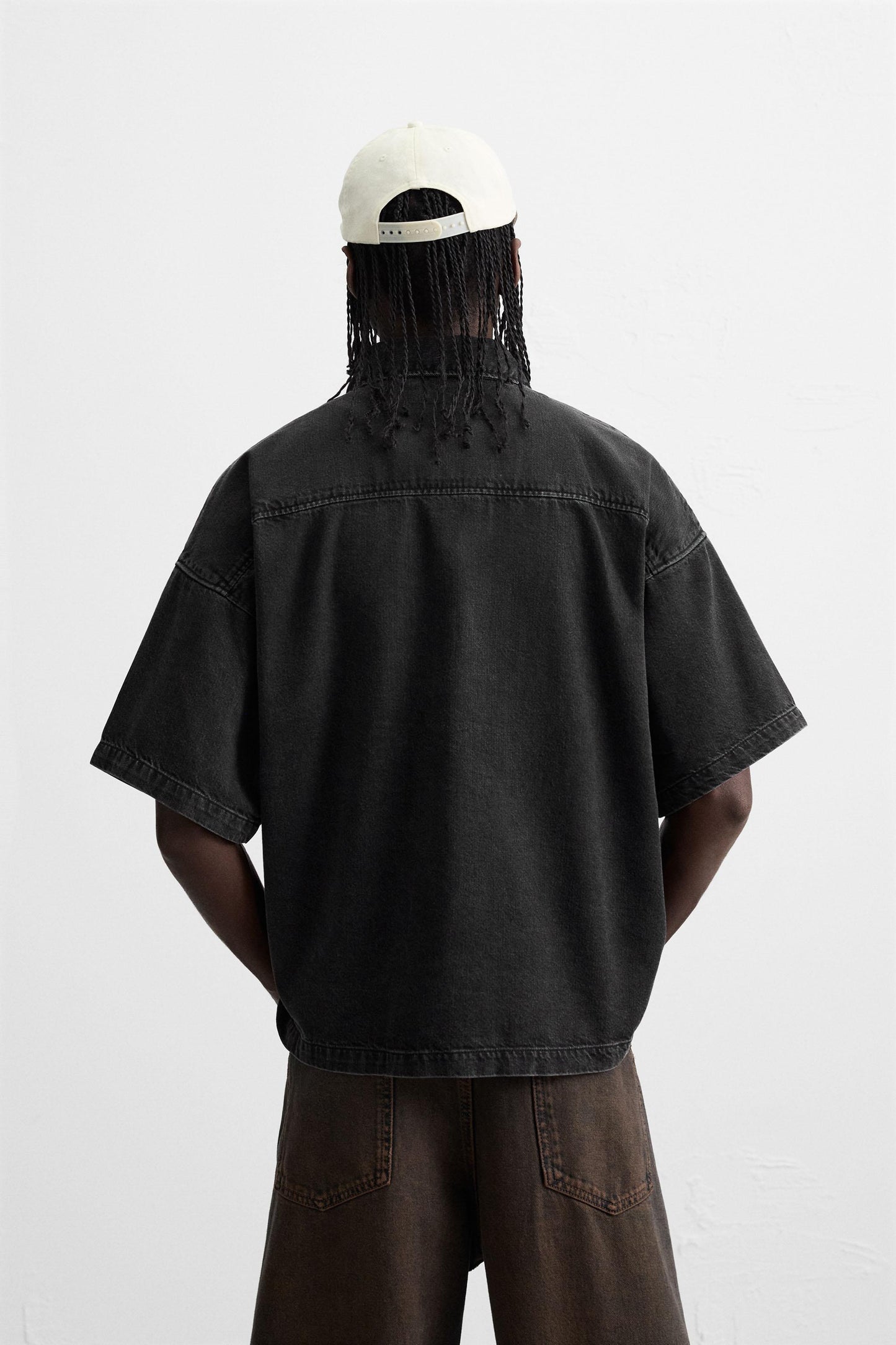 ZIPPER DENIM POLO SHIRT