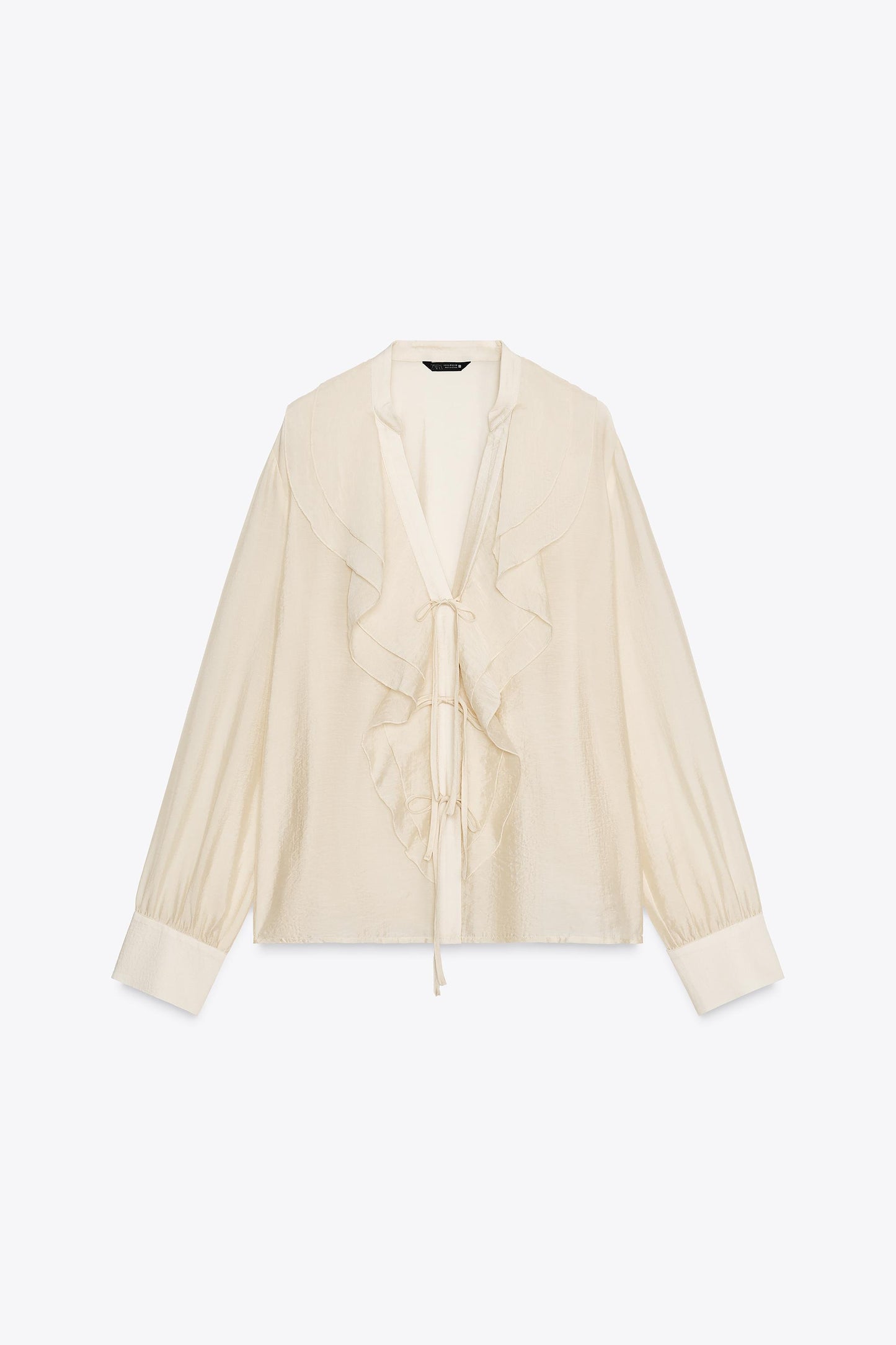RUFFLED TIE BLOUSE