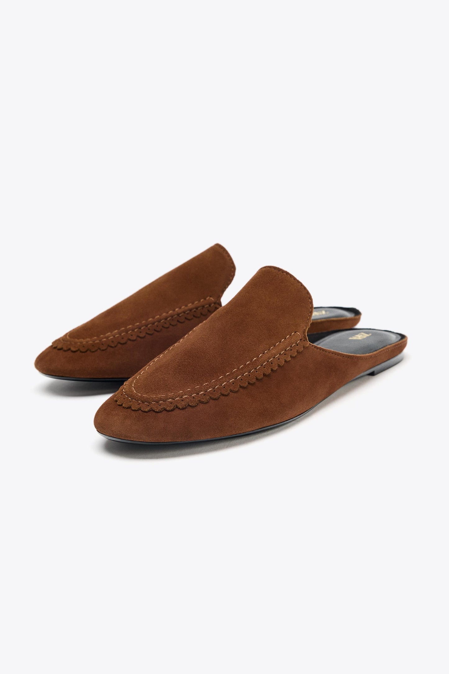 SPLIT LEATHER SLINGBACK SLIPPERS