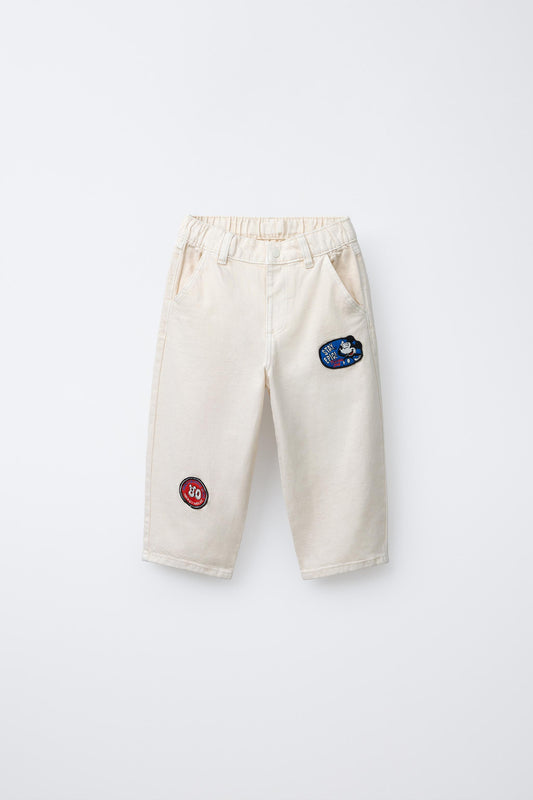 MICKEY MOUSE © DISNEY TWILL BAGGY PANTS WITH PATCHES