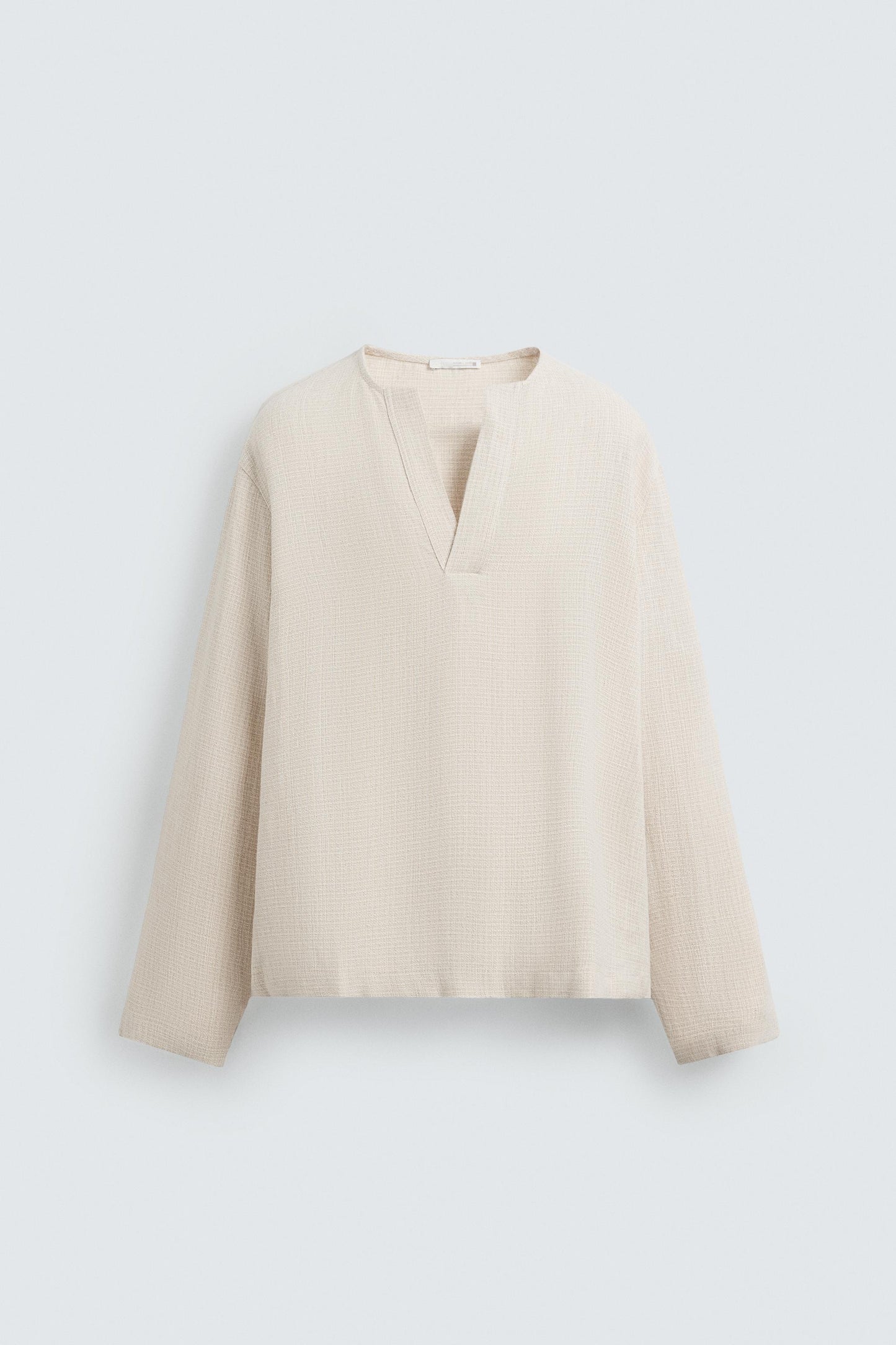 TEXTURED LINEN BLEND POLO SHIRT