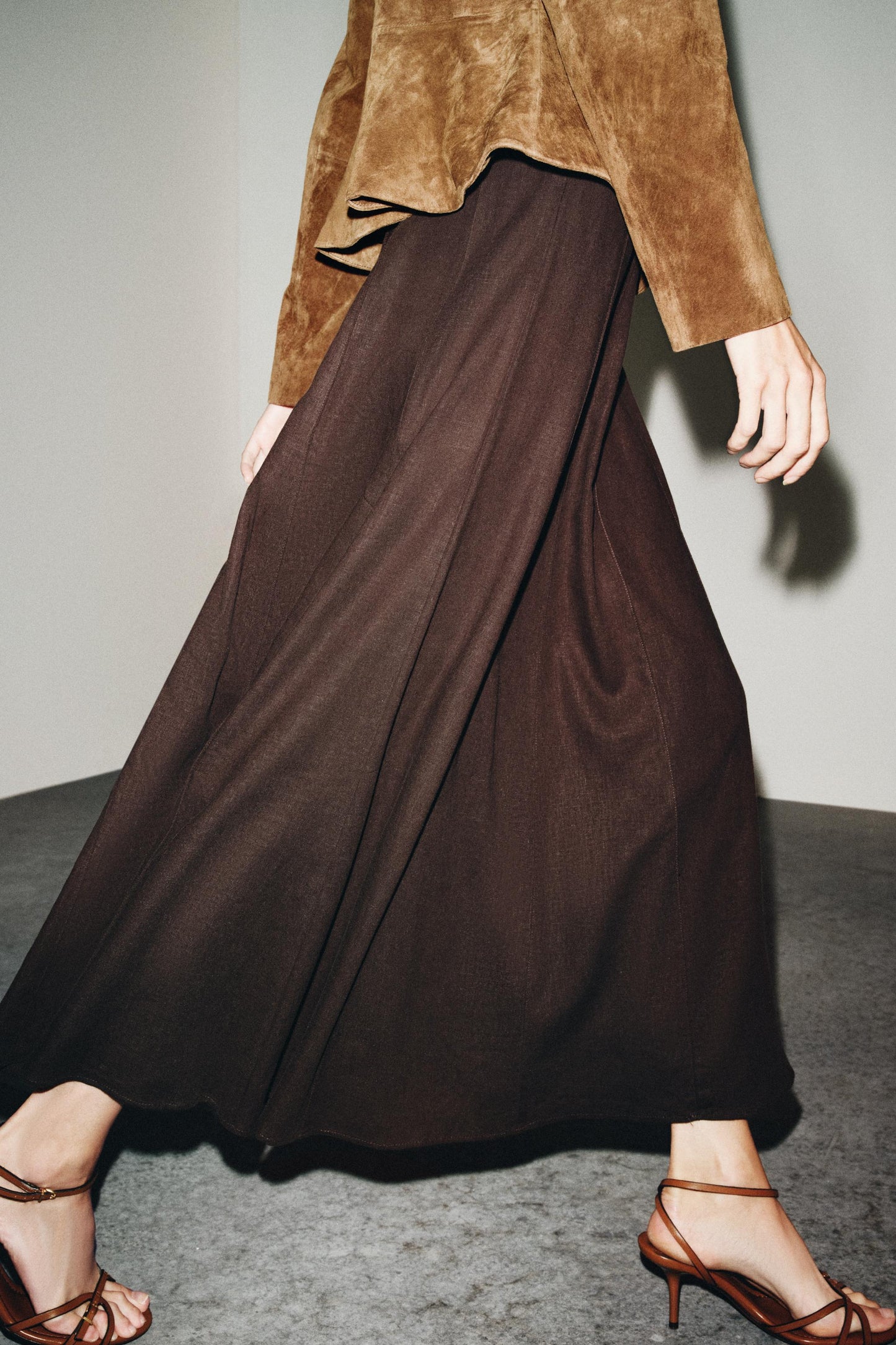 LINEN MIDI SKIRT