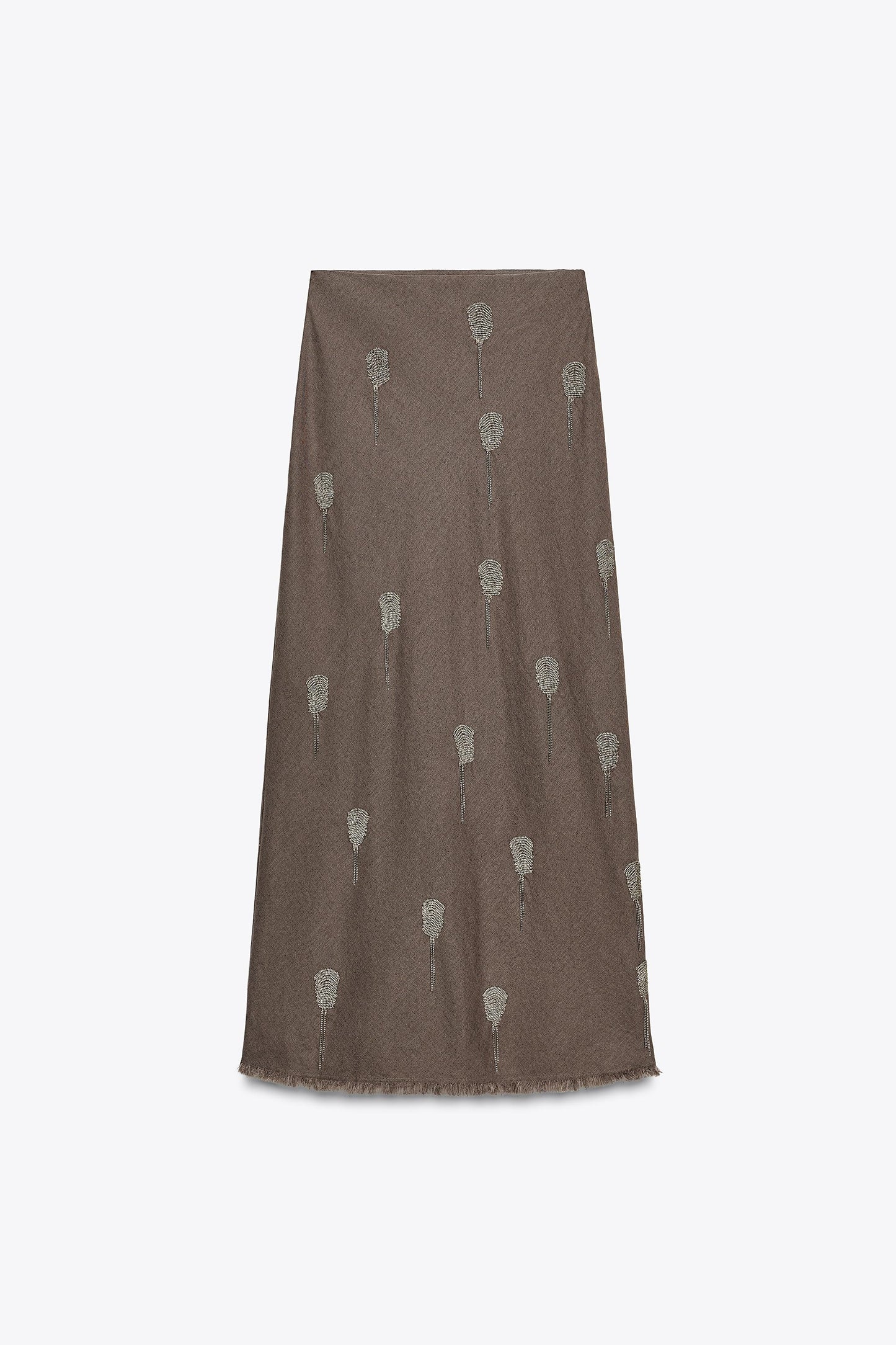 ZW COLLECTION LINEN EMBROIDERED SKIRT
