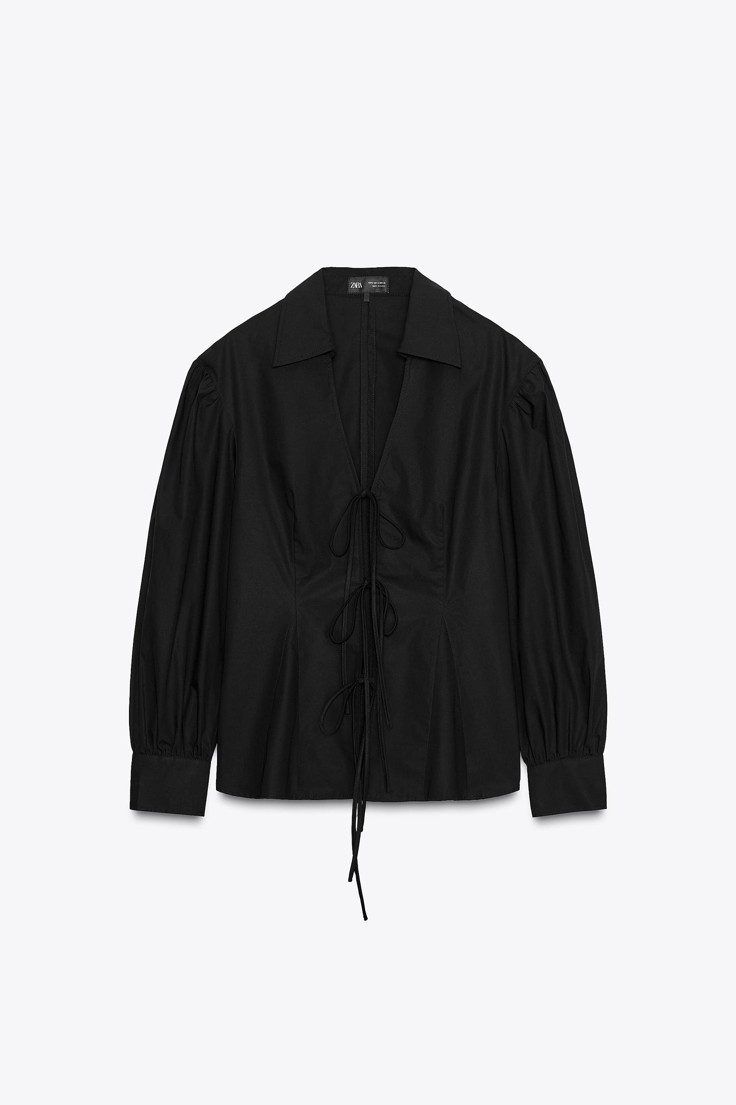 POPLIN SHIRT WITH TIES ZW COLLECTION
