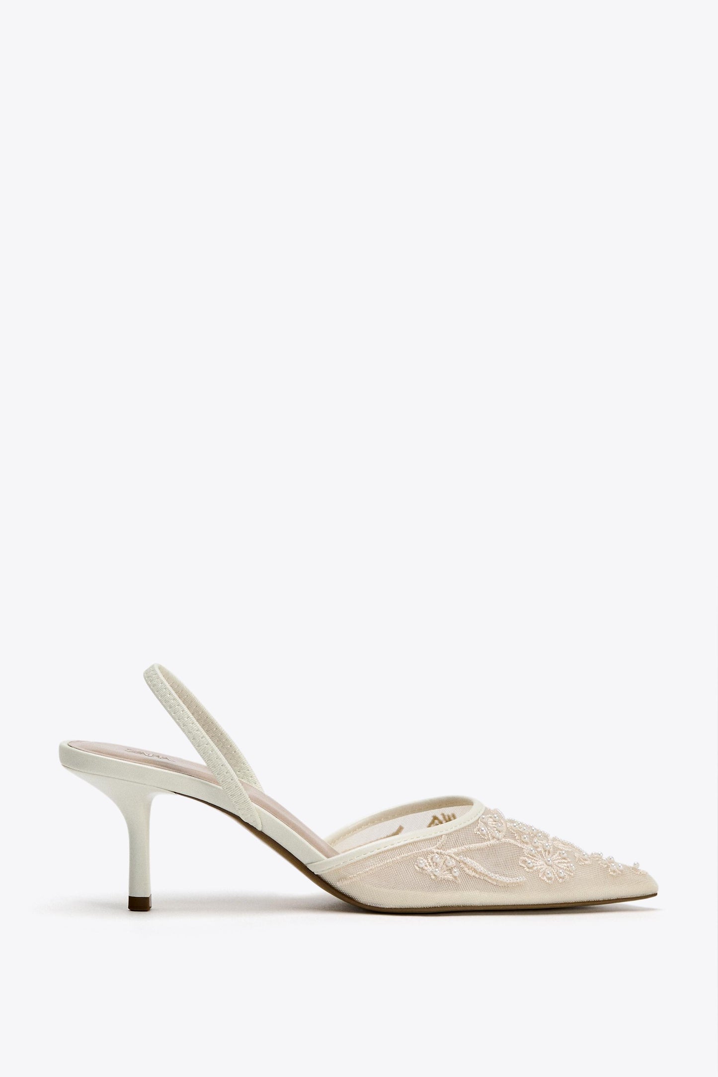 EMBROIDERED MESH SLINGBACKS