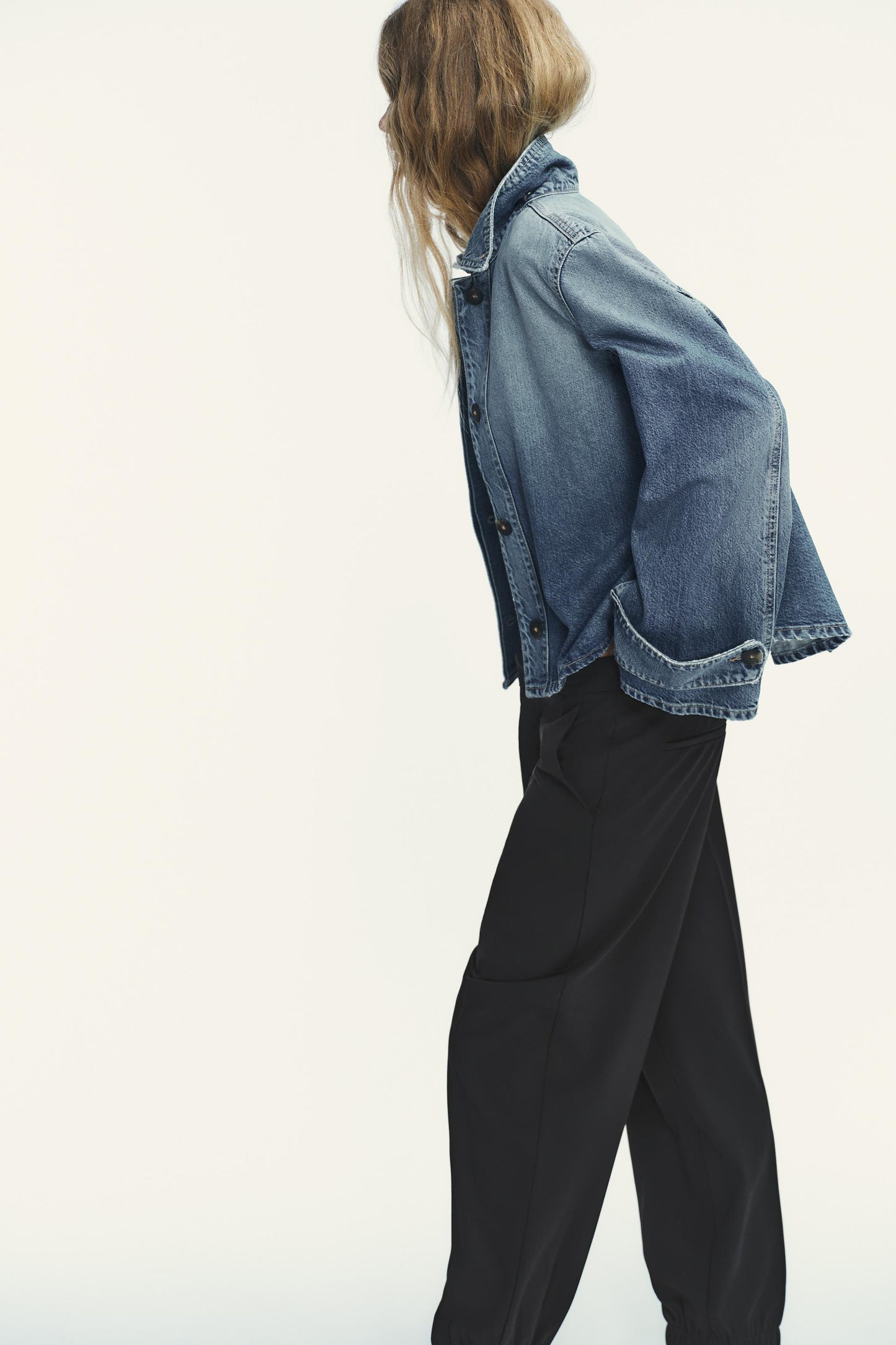 TRF HIGH COLLAR DENIM JACKET