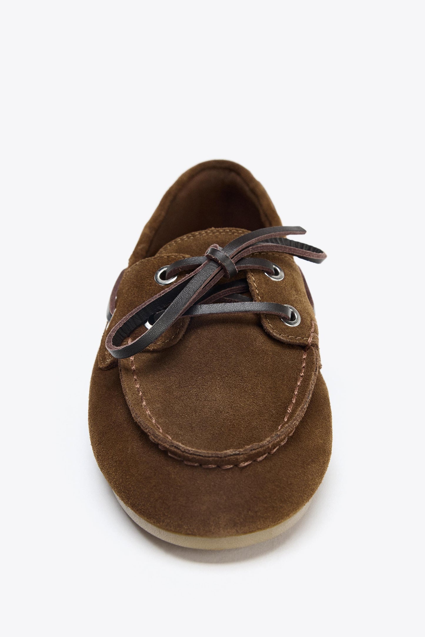 SUEDE TOPSTITCHED LOAFERS
