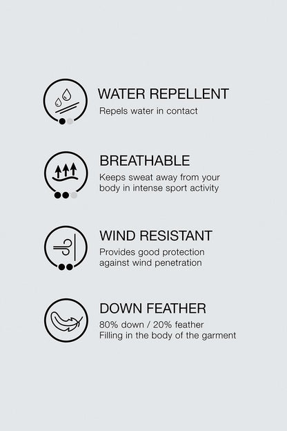 100% FEATHER WATER REPELLENT PUFFER JACKET