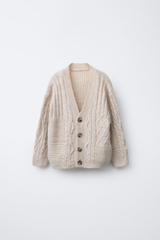 PATCHWORK KNIT CARDIGAN