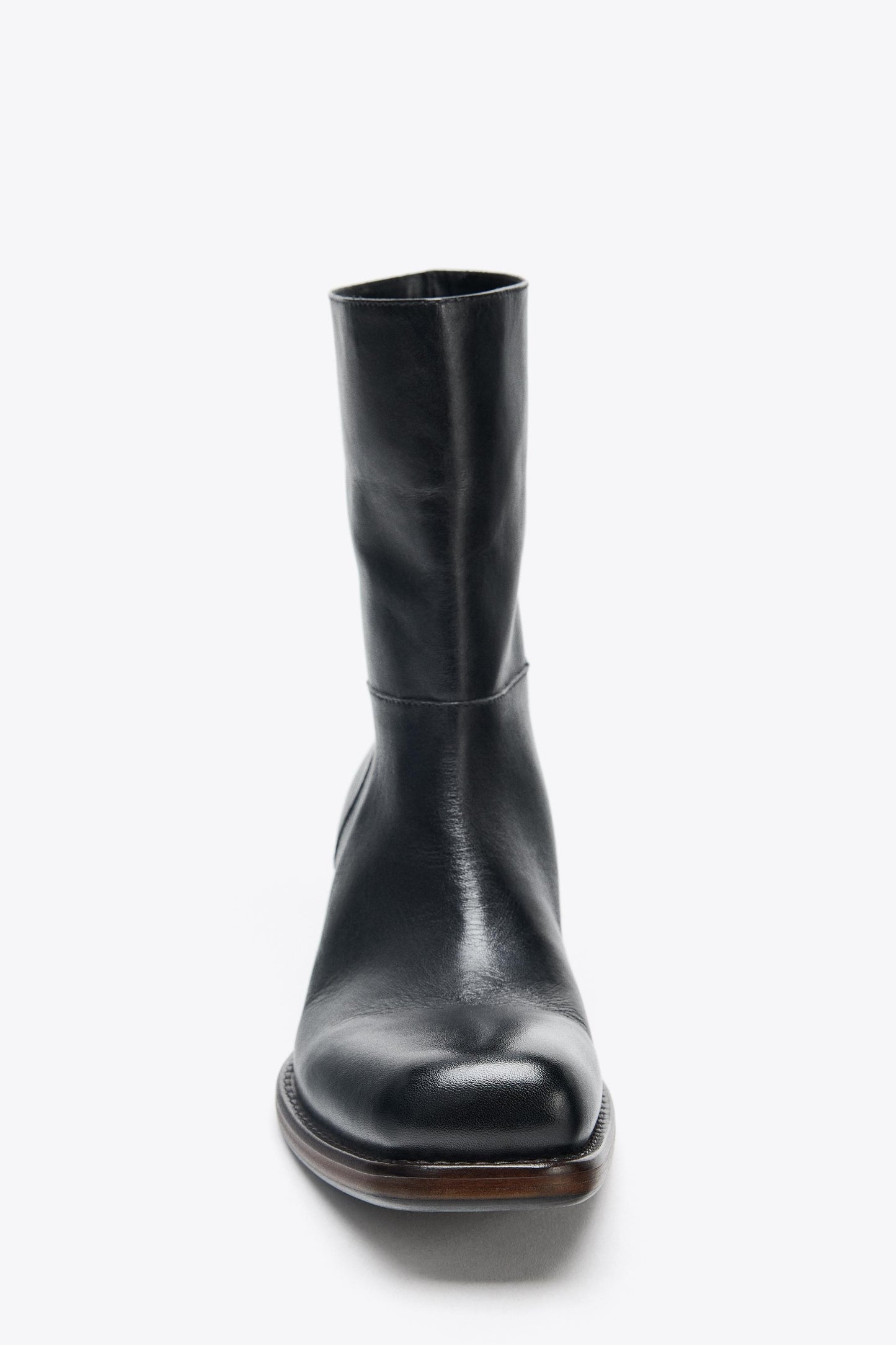 LEATHER COWBOY ANKLE BOOTS