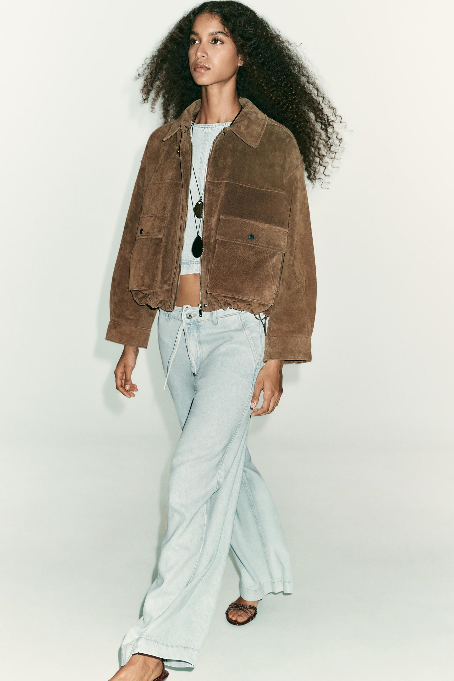 Z1975 HIGH WAIST WIDE LEG JEANS WITH LACES
