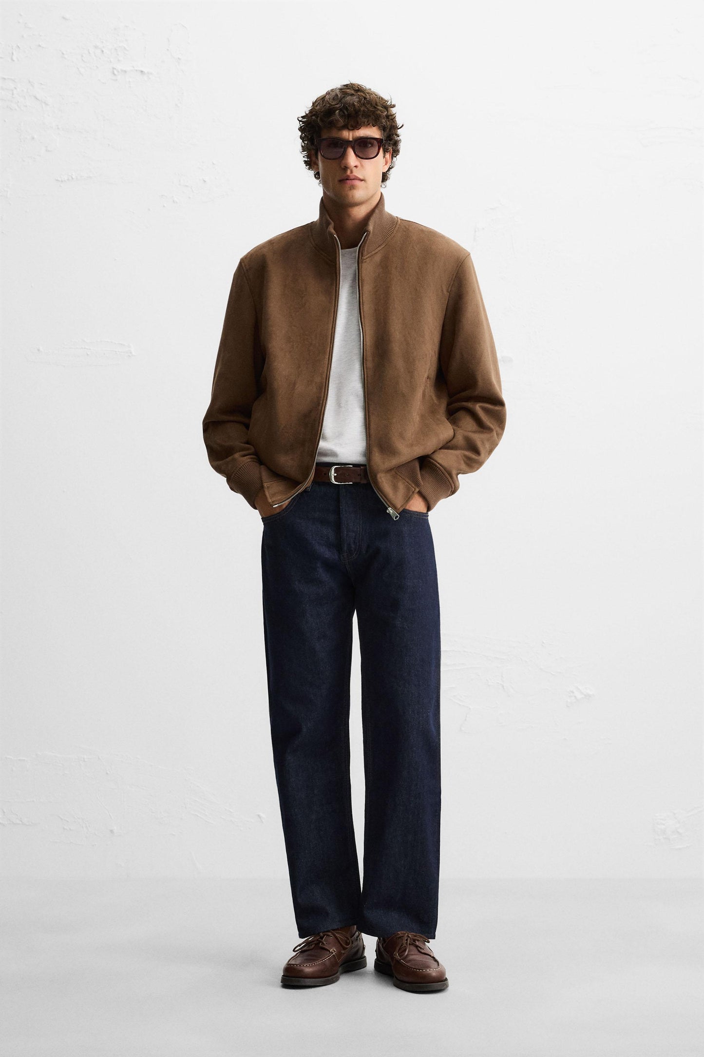 FAUX SUEDE JACKET REGULAR FIT