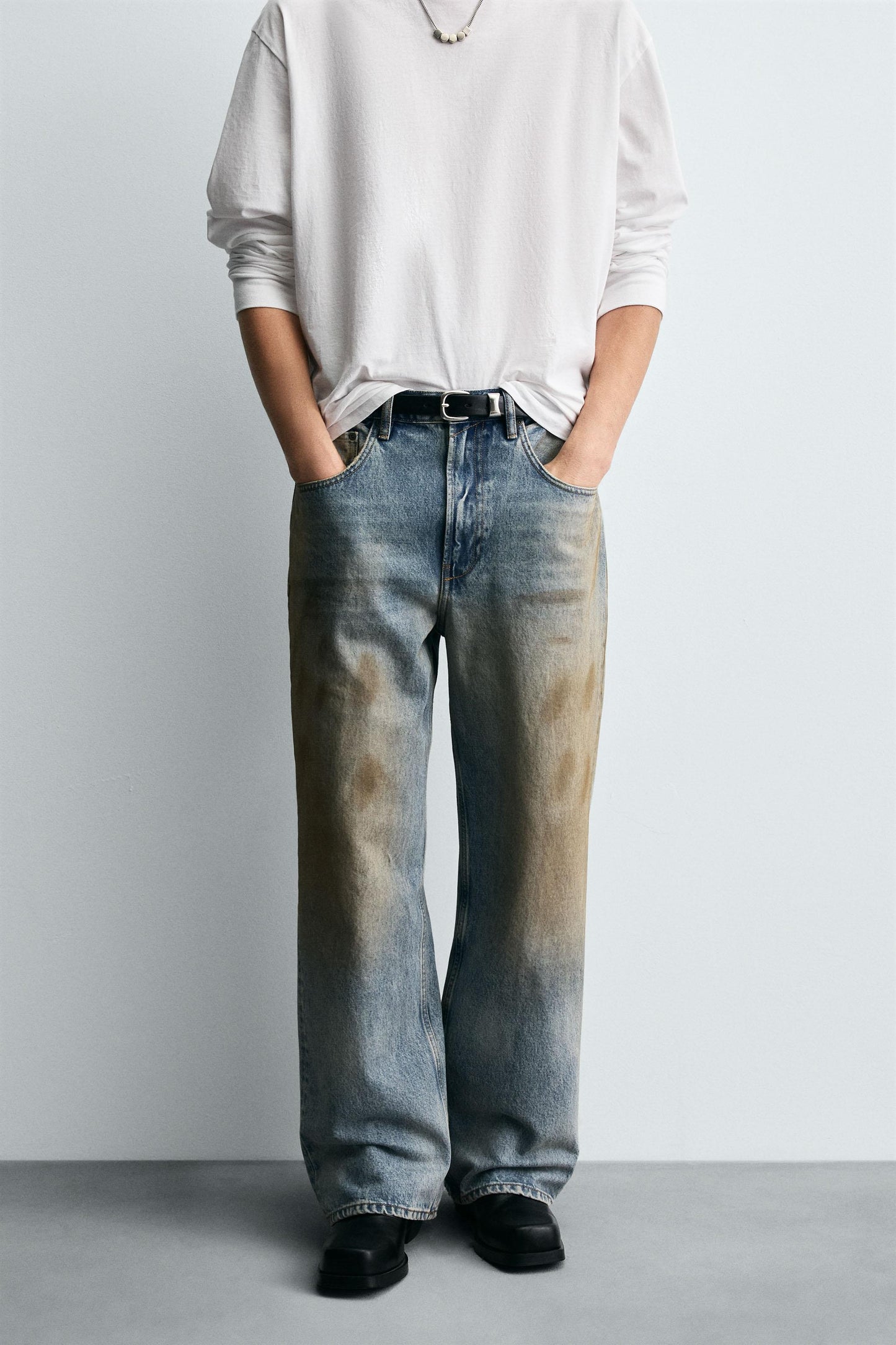 VINTAGE EFFECT BAGGY FIT JEANS
