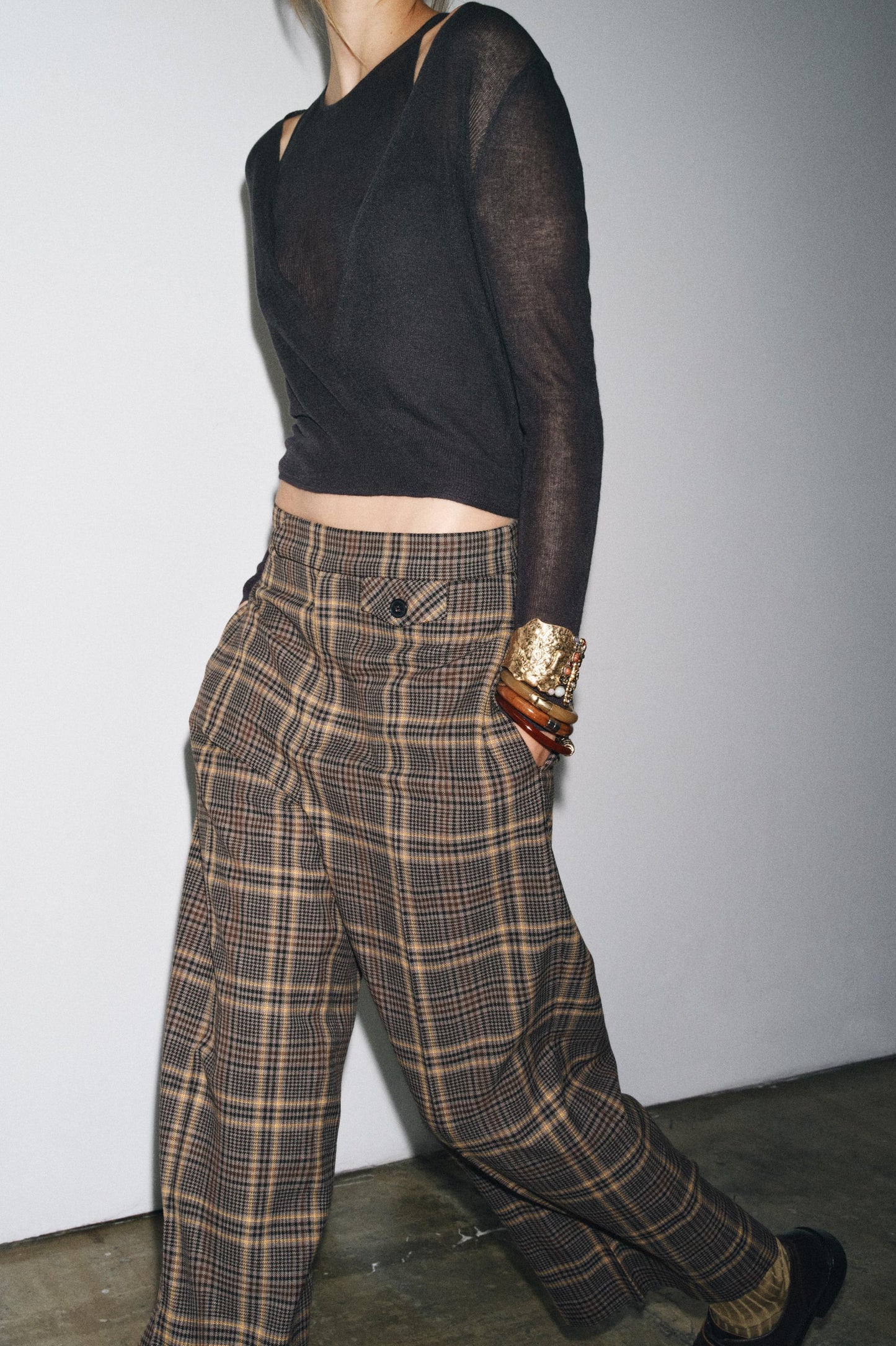 ZW COLLECTION PLAID ANKLE PANTS