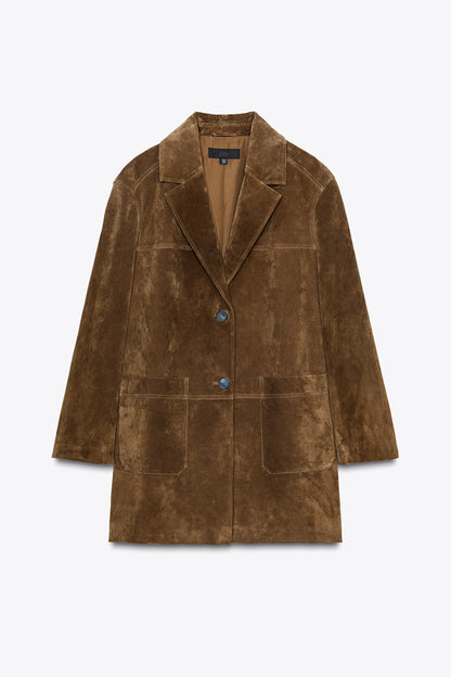 100% LEATHER LONG JACKET