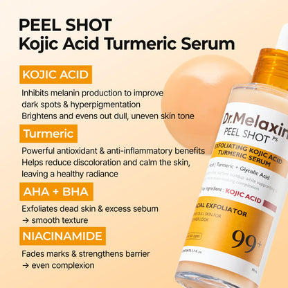 Kojic Acid Turmeric Amber Face & Body Care Set, Dark Spot & Pigmentation Care for Uneven Skin Tone