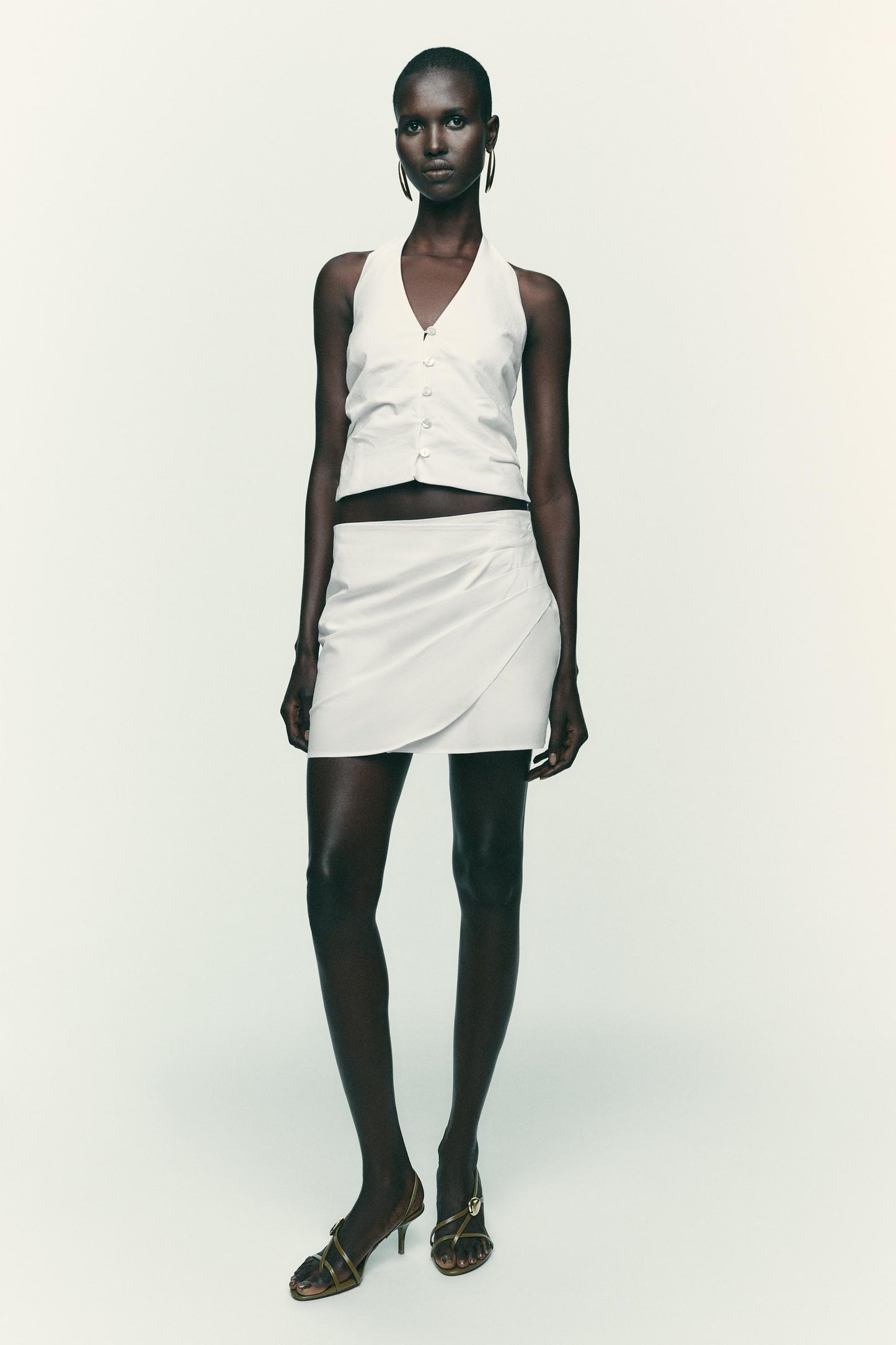 PLEATED WRAP SKORT