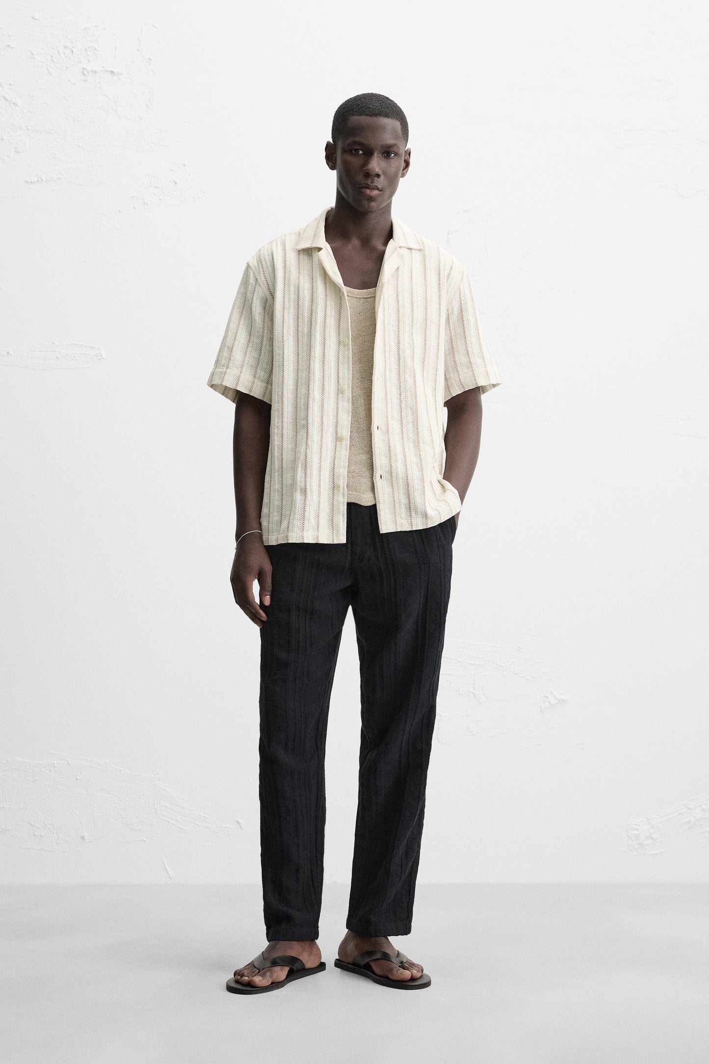 TEXTURED STRIPE SHIRT