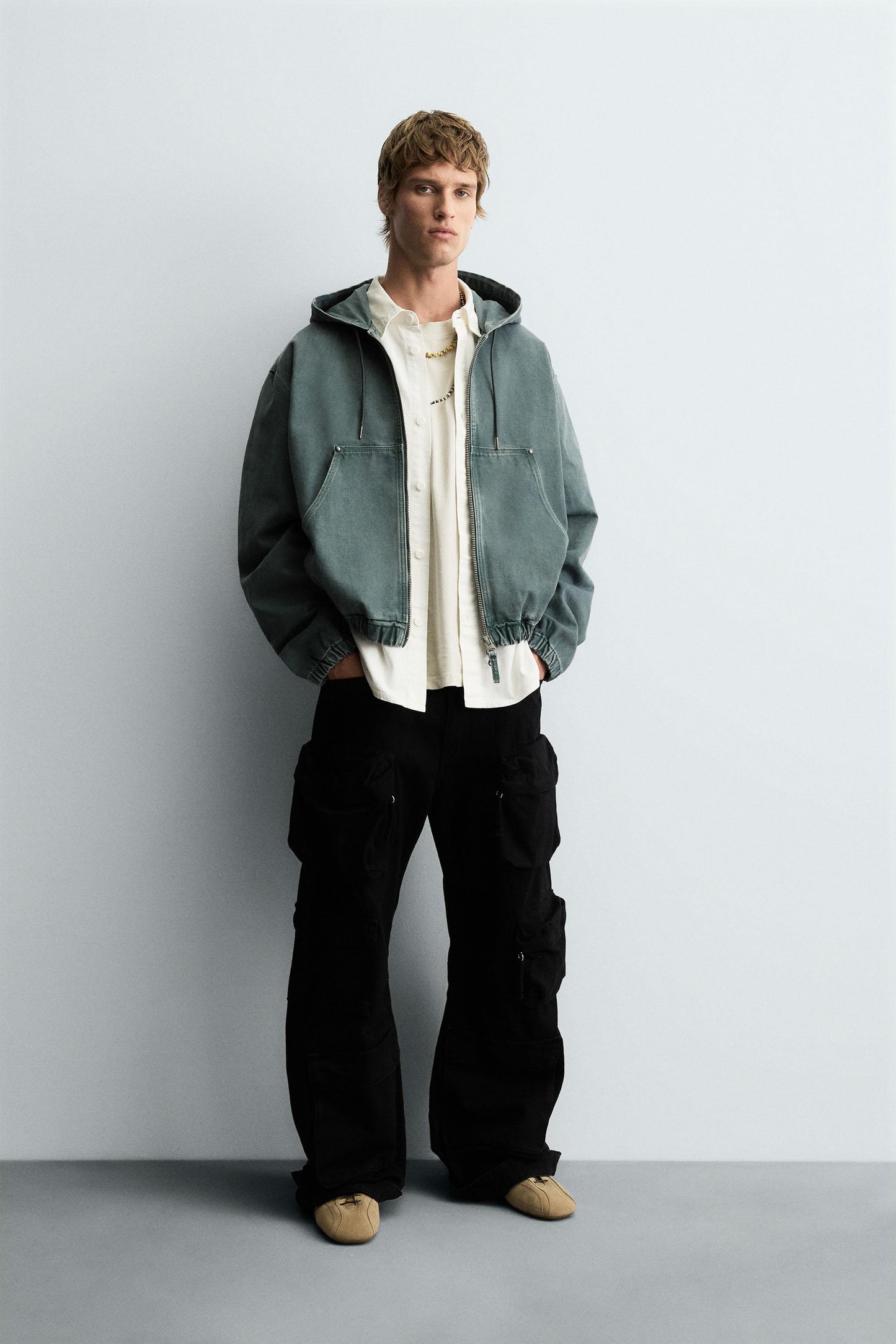 WASHED HOODED JACKET