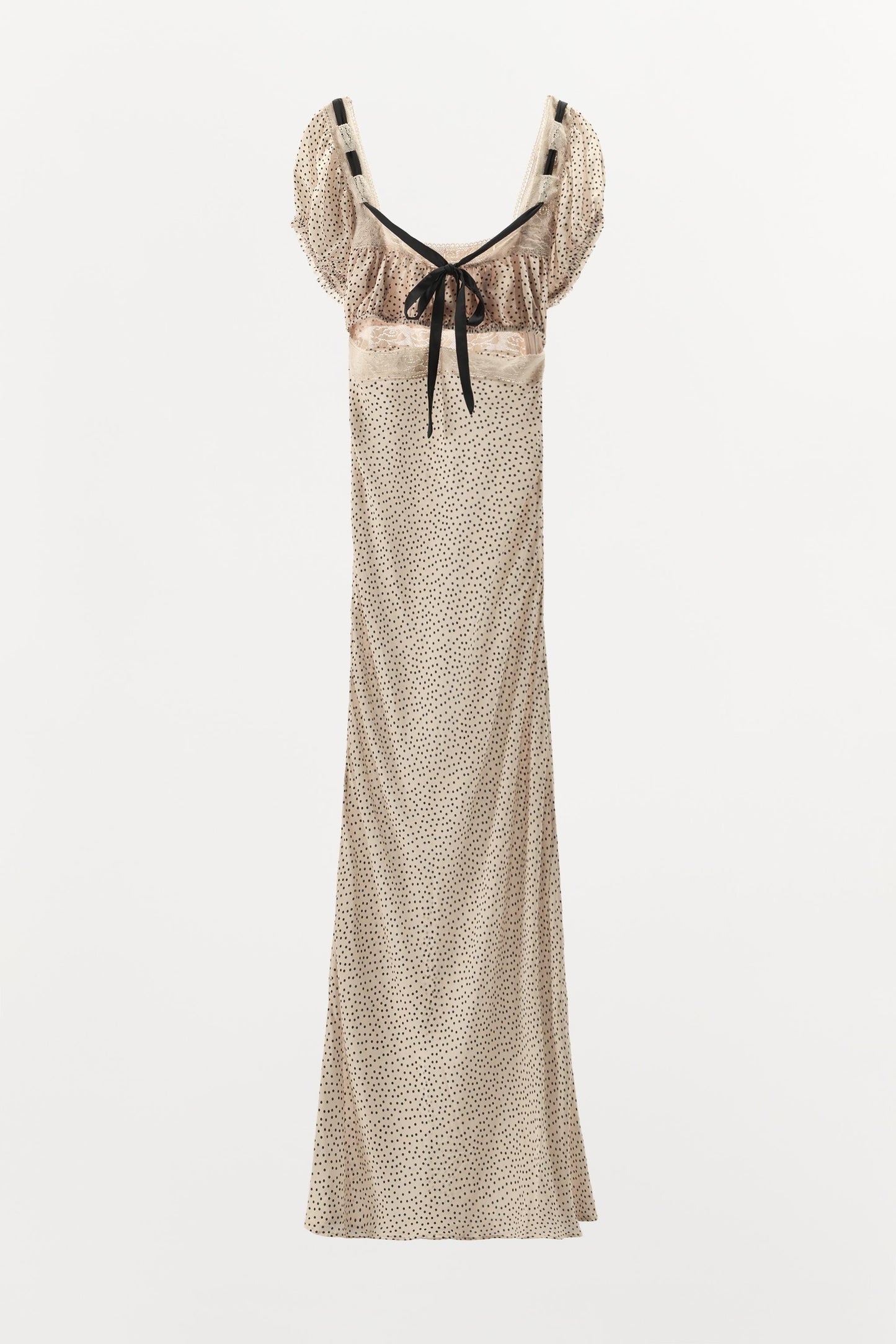 POLKA DOT DRESS WITH CONTRAST TIE
