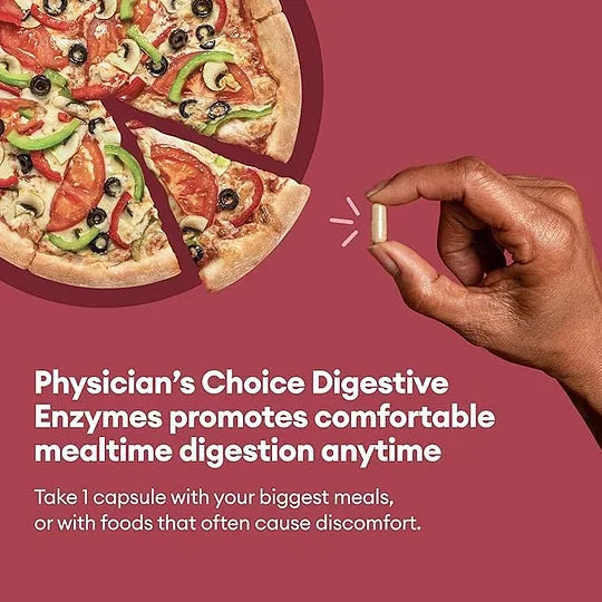 Digestive Enzymes 60ct + 60B Probiotic 30ct | Value Digestive Bundle by Physician's Choice