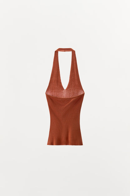 100% SILK SEAMLESS HALTER TOP