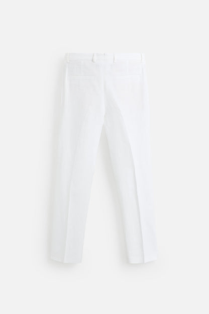 100% LINEN PLEATED PANTS
