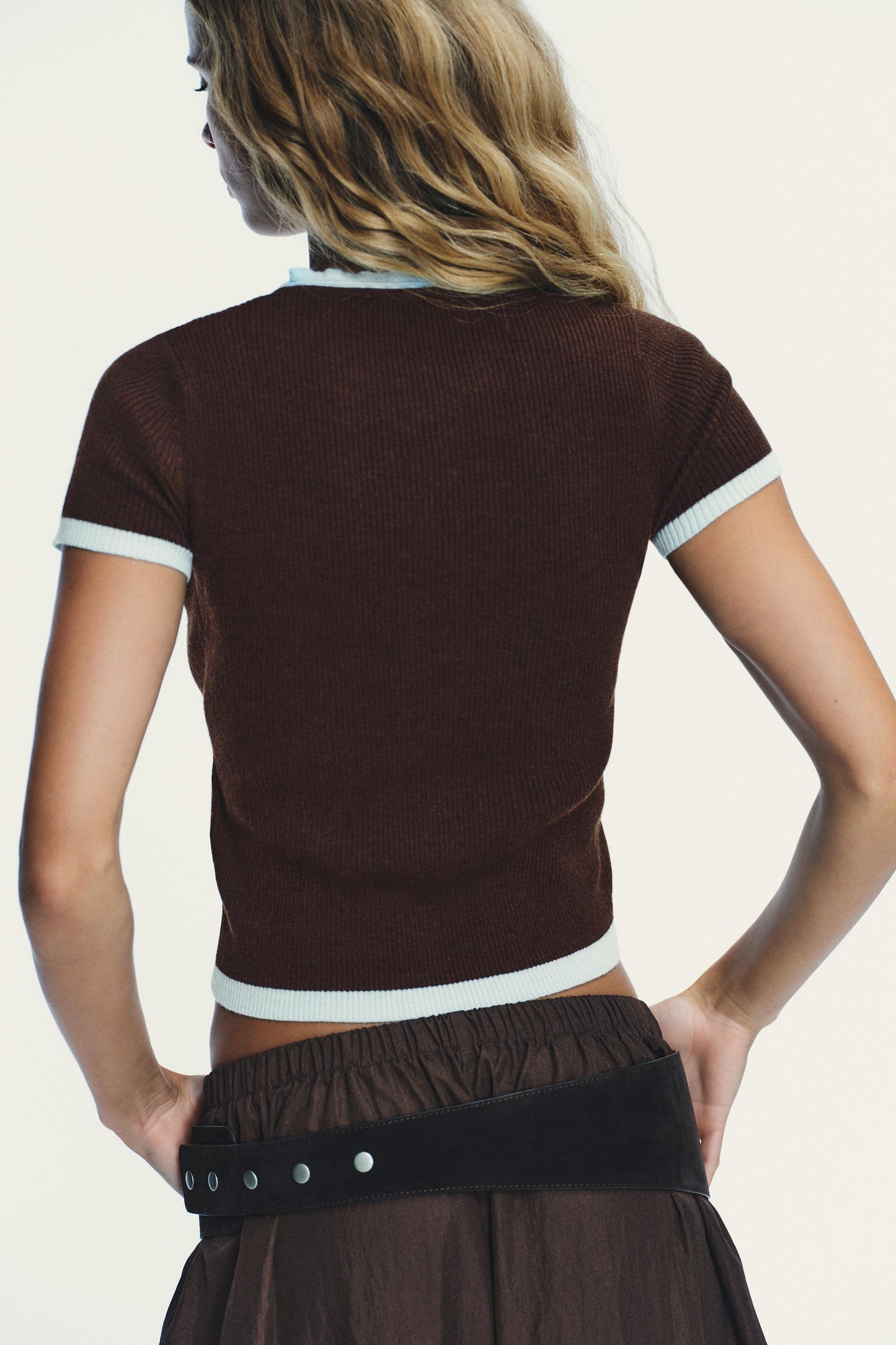 SHORT SLEEVE COMBINATION KNIT JACKET
