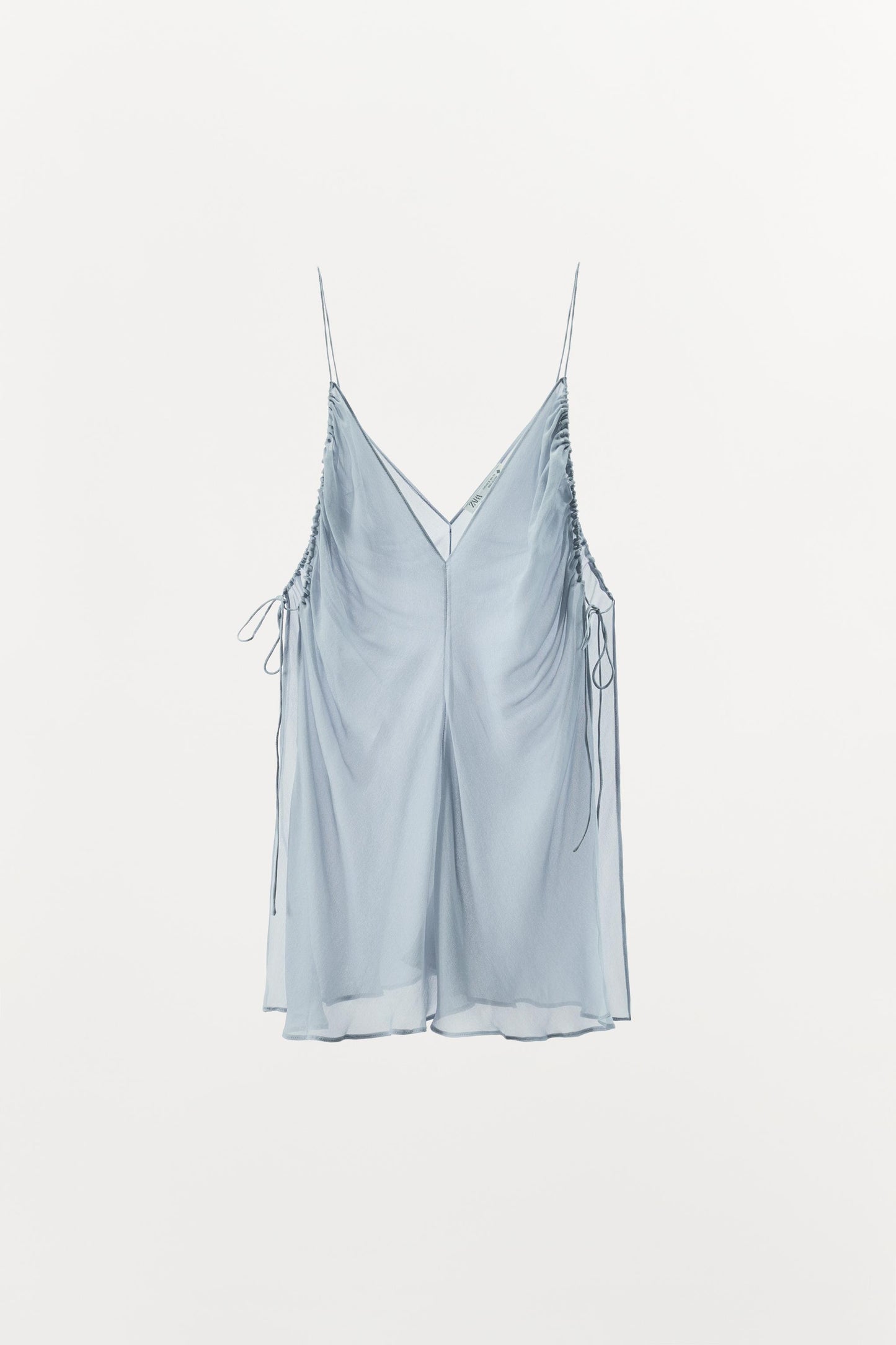 SEMI-SHEER DRAPED TOP