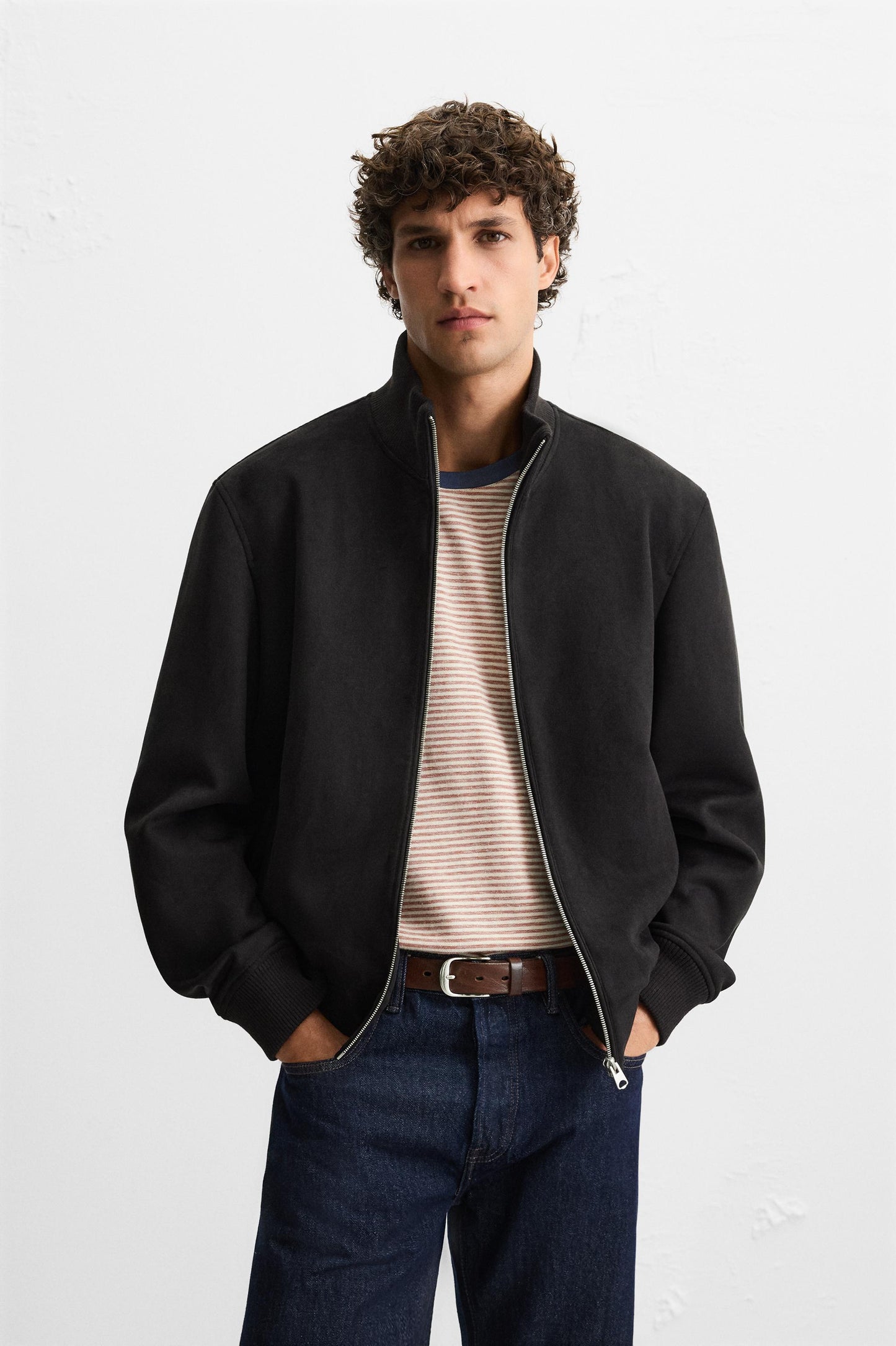FAUX SUEDE JACKET REGULAR FIT