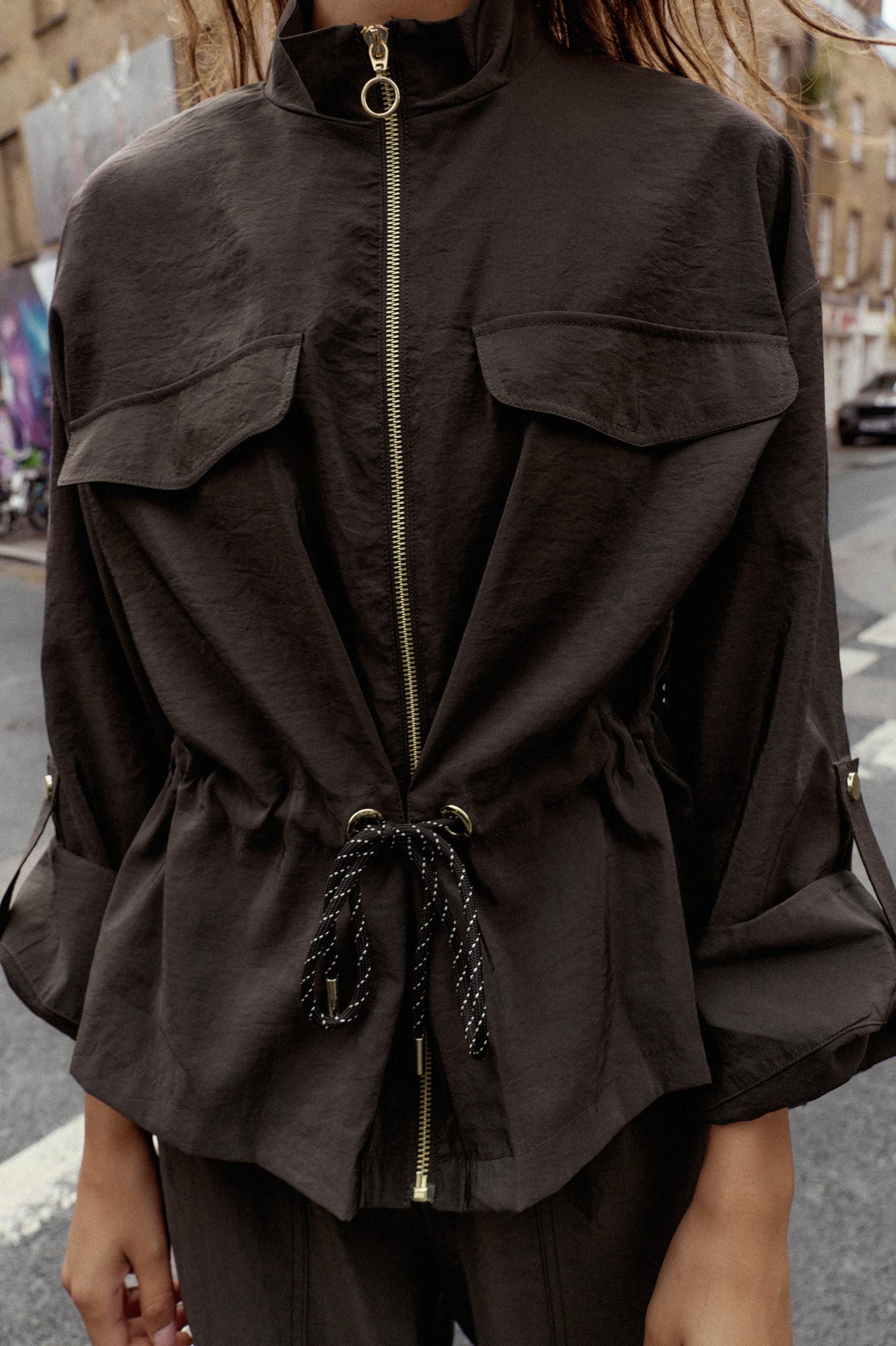 SAFARI JACKET WITH DRAWSTRING