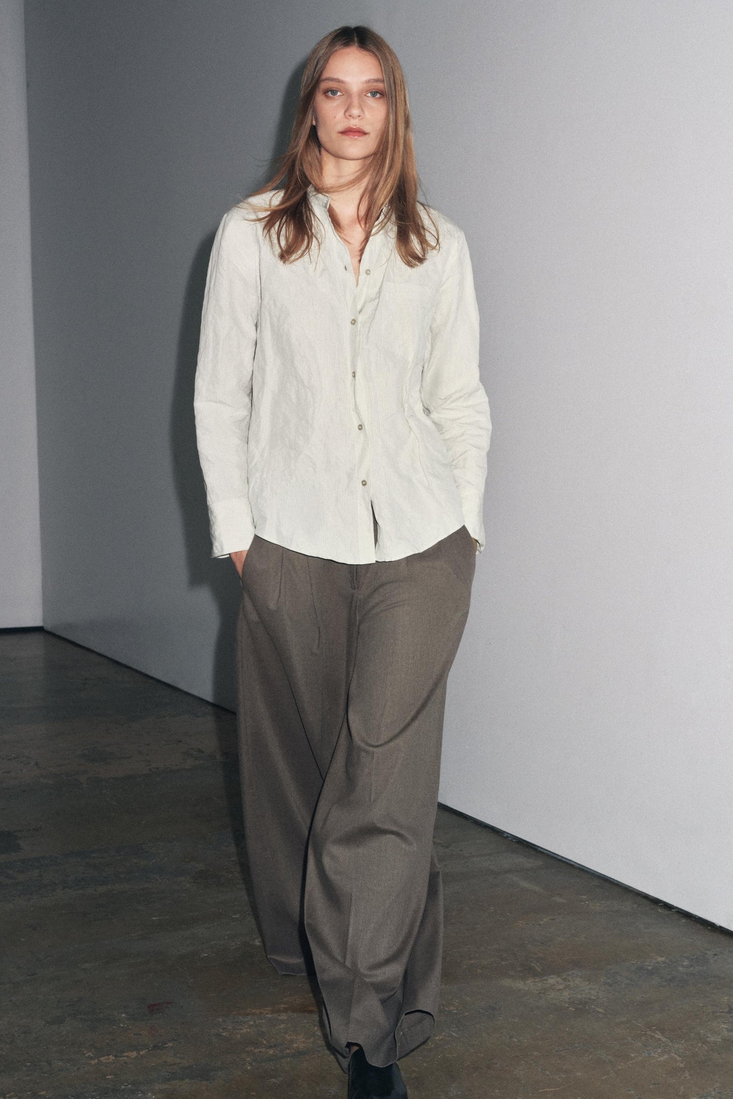 WIDE LEG PLEATED PANTS ZW COLLECTION