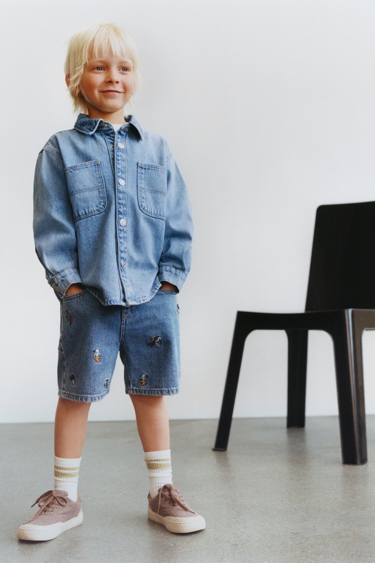 REMOVABLE HOOD DENIM OVERSHIRT