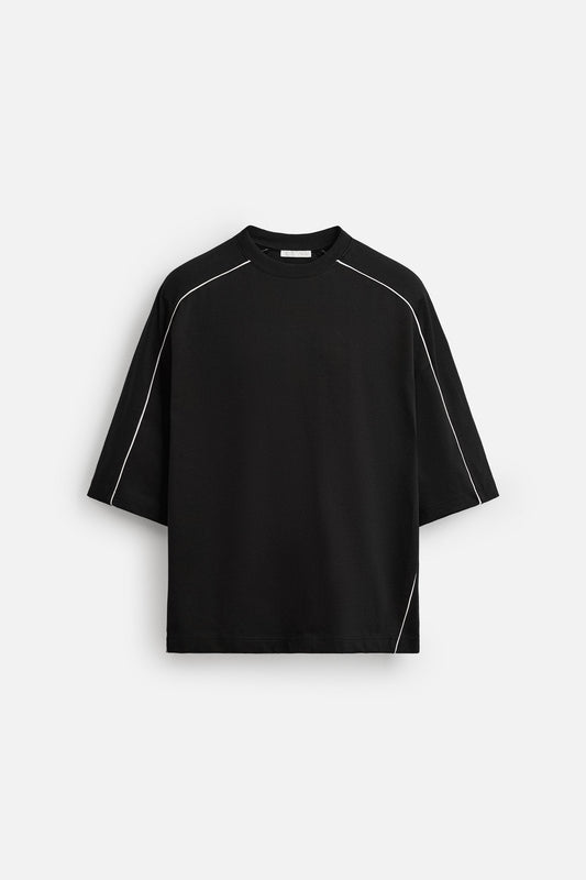 CONTRAST PIPED SWEATSHIRT