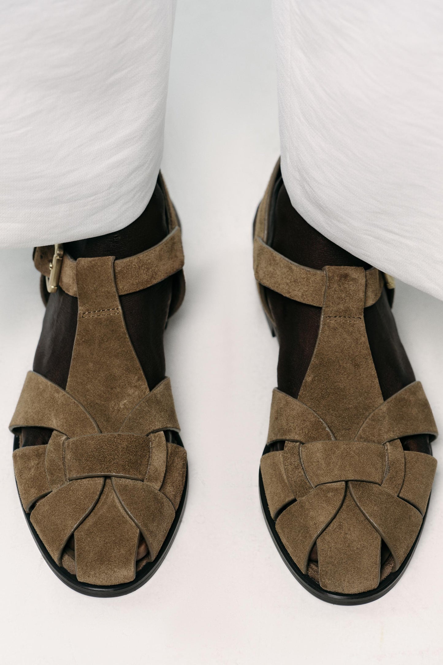 SPLIT LEATHER FISHERMAN SANDALS