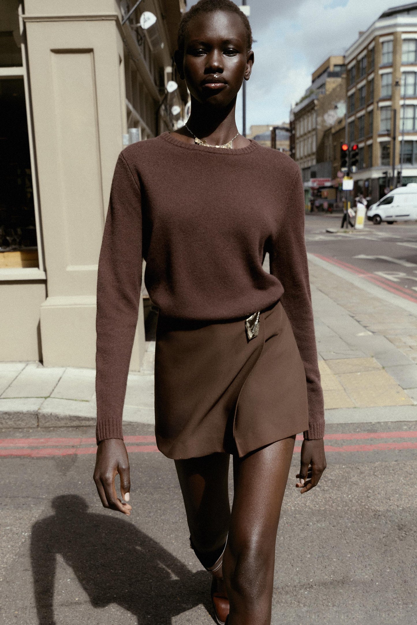ASYMMETRICAL CULOTTE SKIRT WITH APPLIQUE