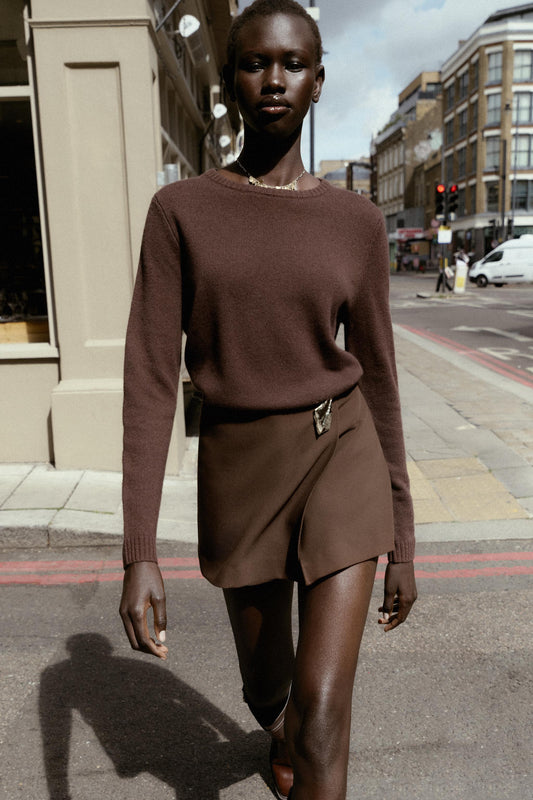 ASYMMETRICAL CULOTTE SKIRT WITH APPLIQUE