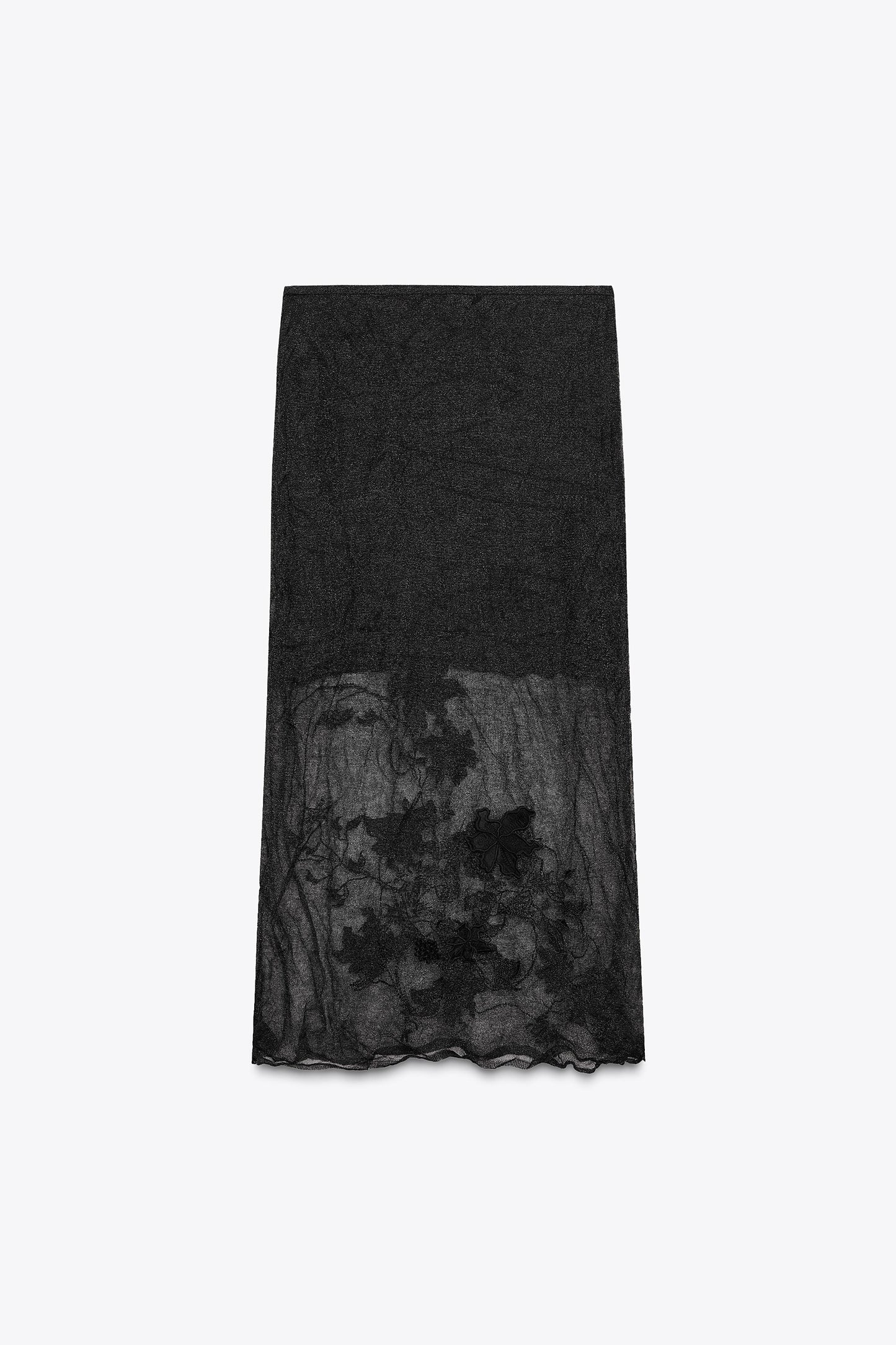 SEMI-SHEER STRUCTURED KNIT SKIRT