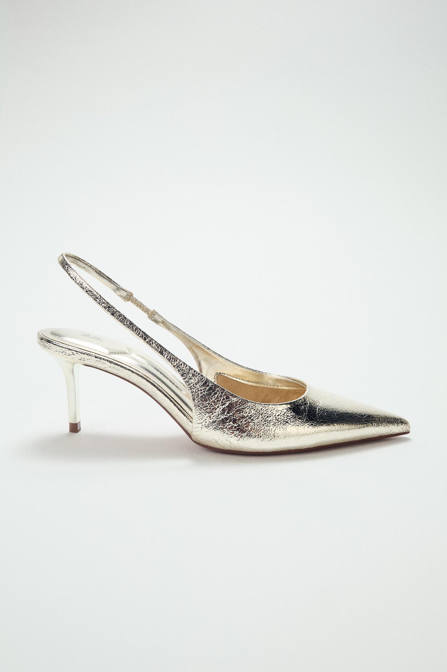 METALLIC EFFECT SLINGBACK HEELS