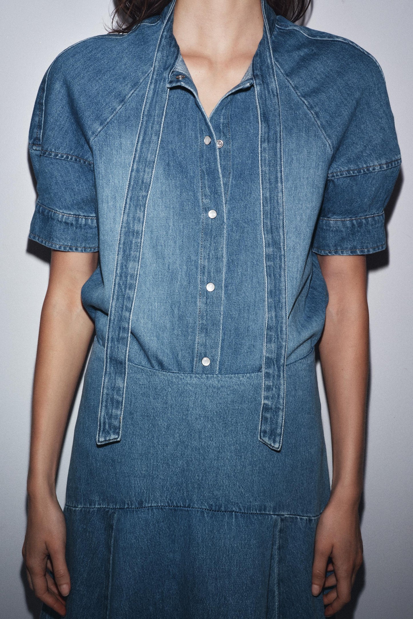 ZW COLLECTION DENIM MIDI SKIRT