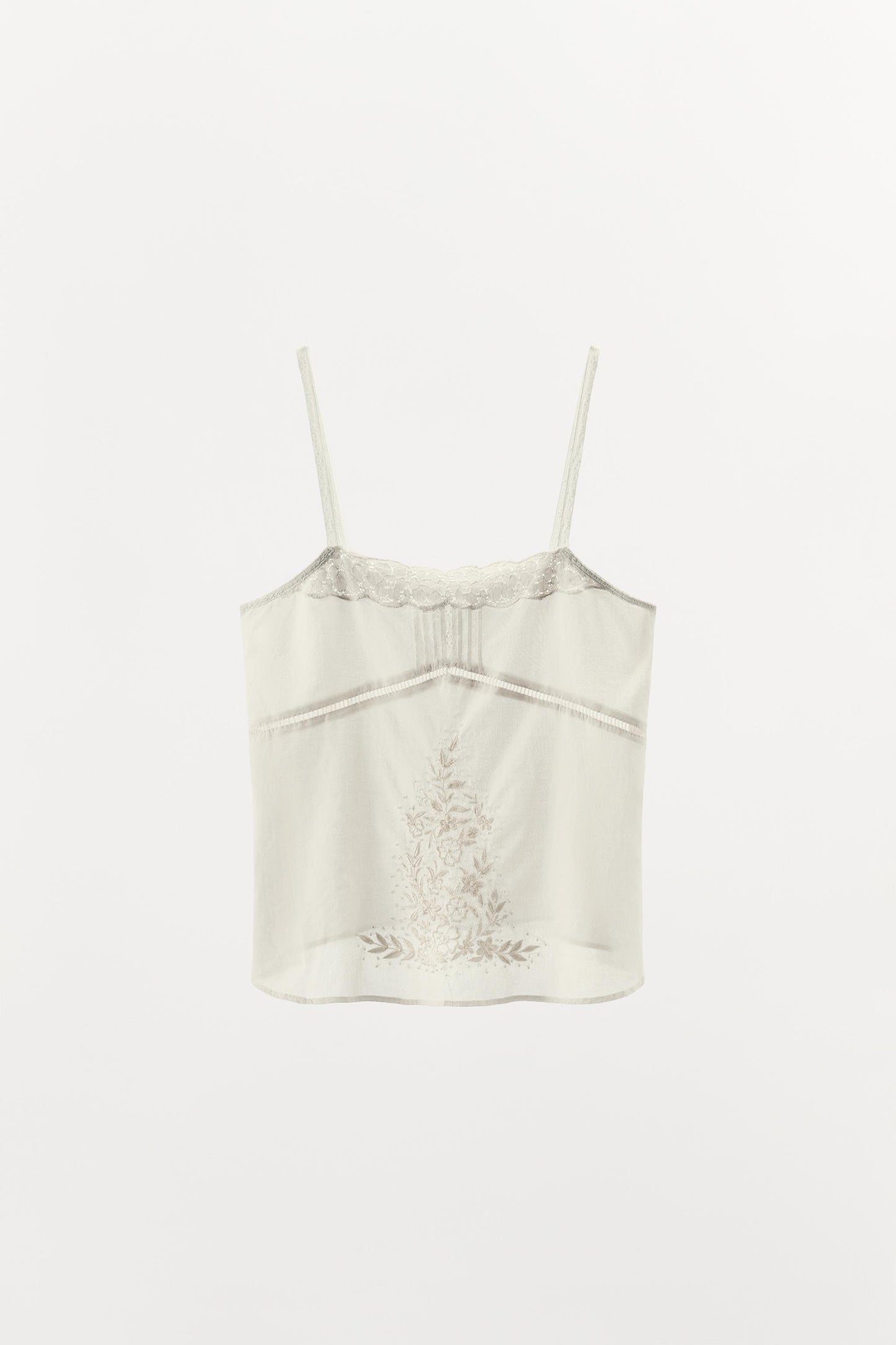 EMBROIDERED BEADED STRAPPY TOP
